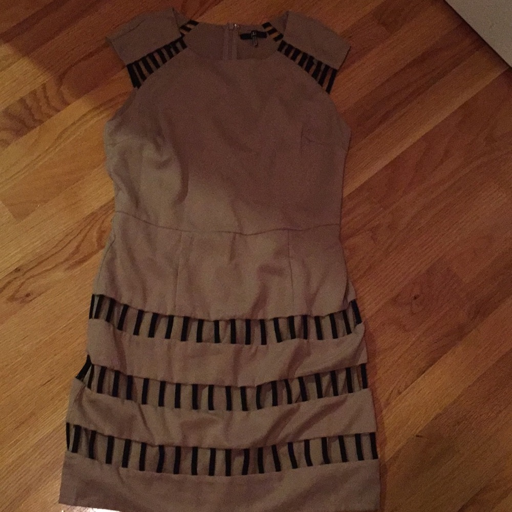 Black tan work dress